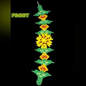 GrandmaMias Handcrafted 3D Marigold Glass Bead Bracelet Stunning Floral Elegance